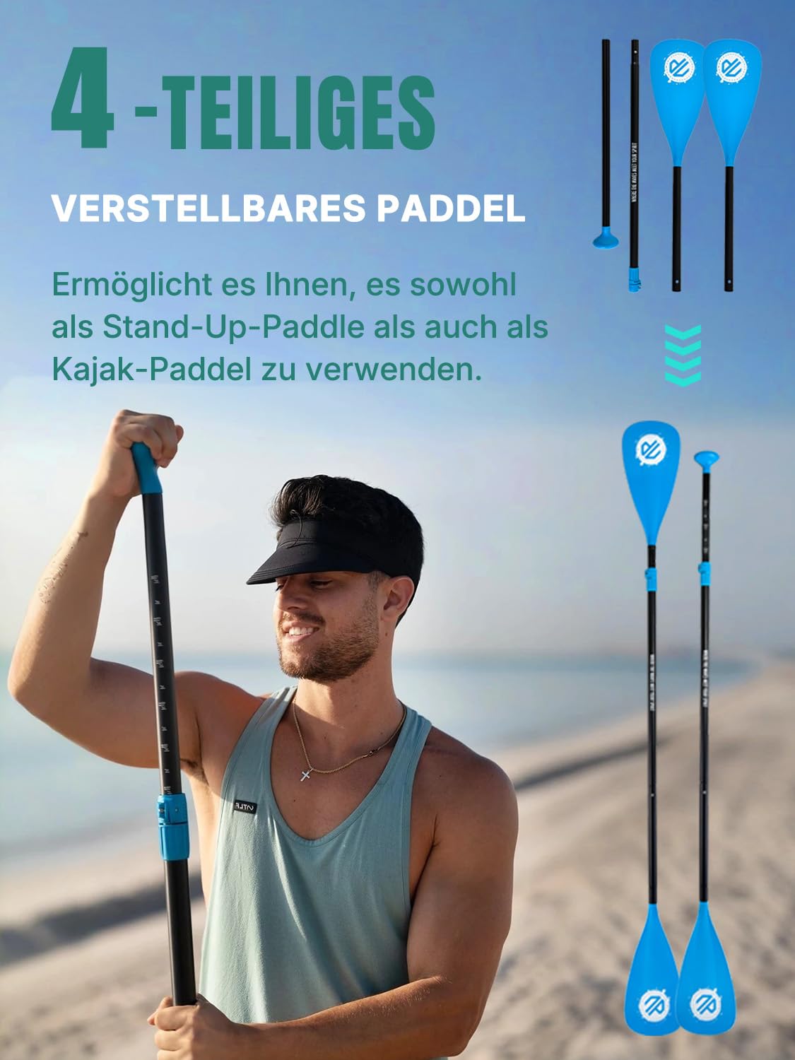 Niphean Extra Groß SUP Board für 2+1 Personen - Familien Stand Up Paddle mit Balancierflügel, wasserdichte Handyhülle, Anfängergeeignet