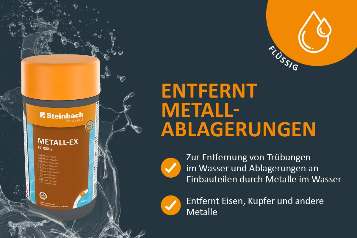 Steinbach Poolpflege Metall-EX flüssig, 1 l, Beckenreiniger, 0755401TD00