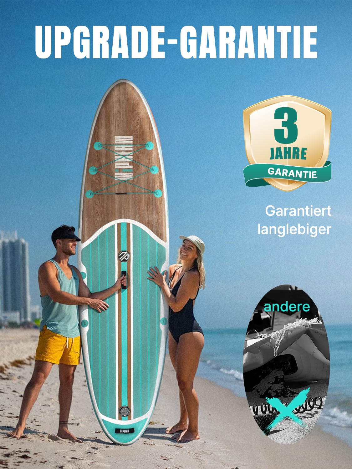 Niphean SUP Board 320cm für Erwachsene - Stand Up Paddle mit Zubehör Sitz 200kg Tragkraft 2 Personen alle Fähigkeitsniveaus
