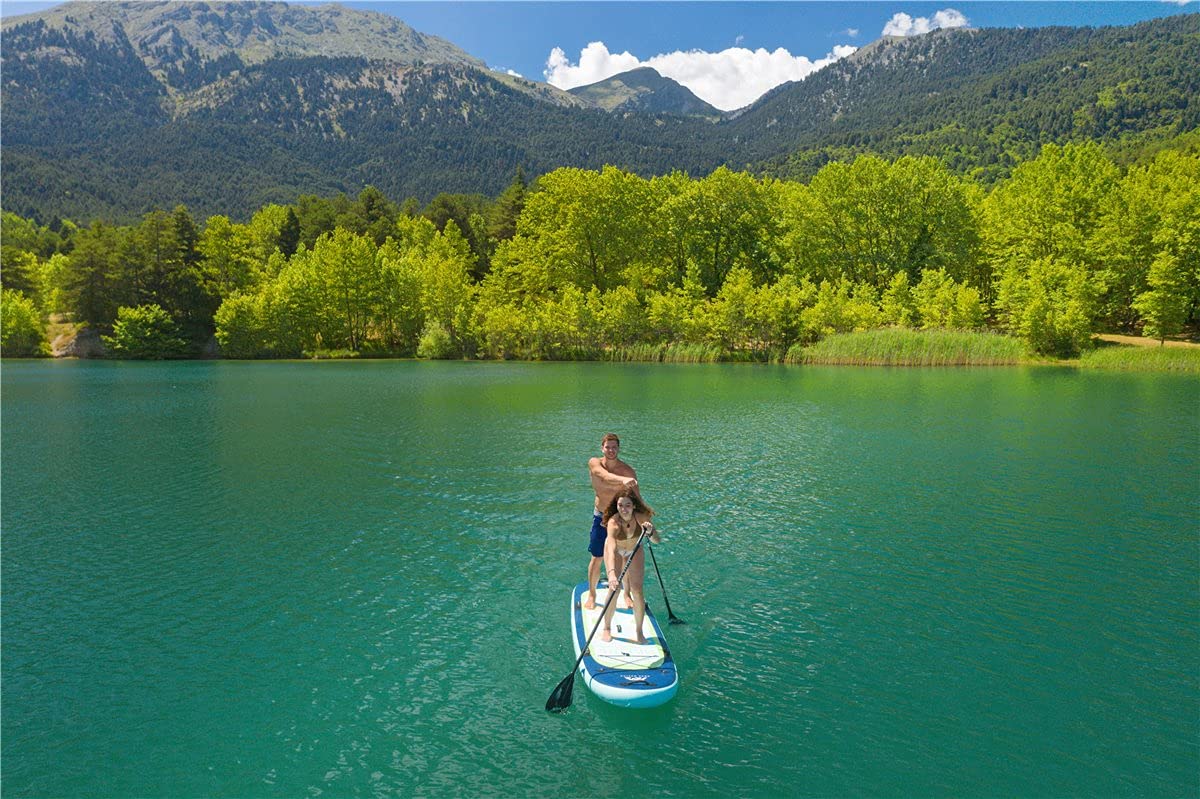 AQUA MARINA Mega Sup Super Trip Stand Up Paddle Surfboard Modell 2021 Board, 2 Stück Alu Paddel und Leash