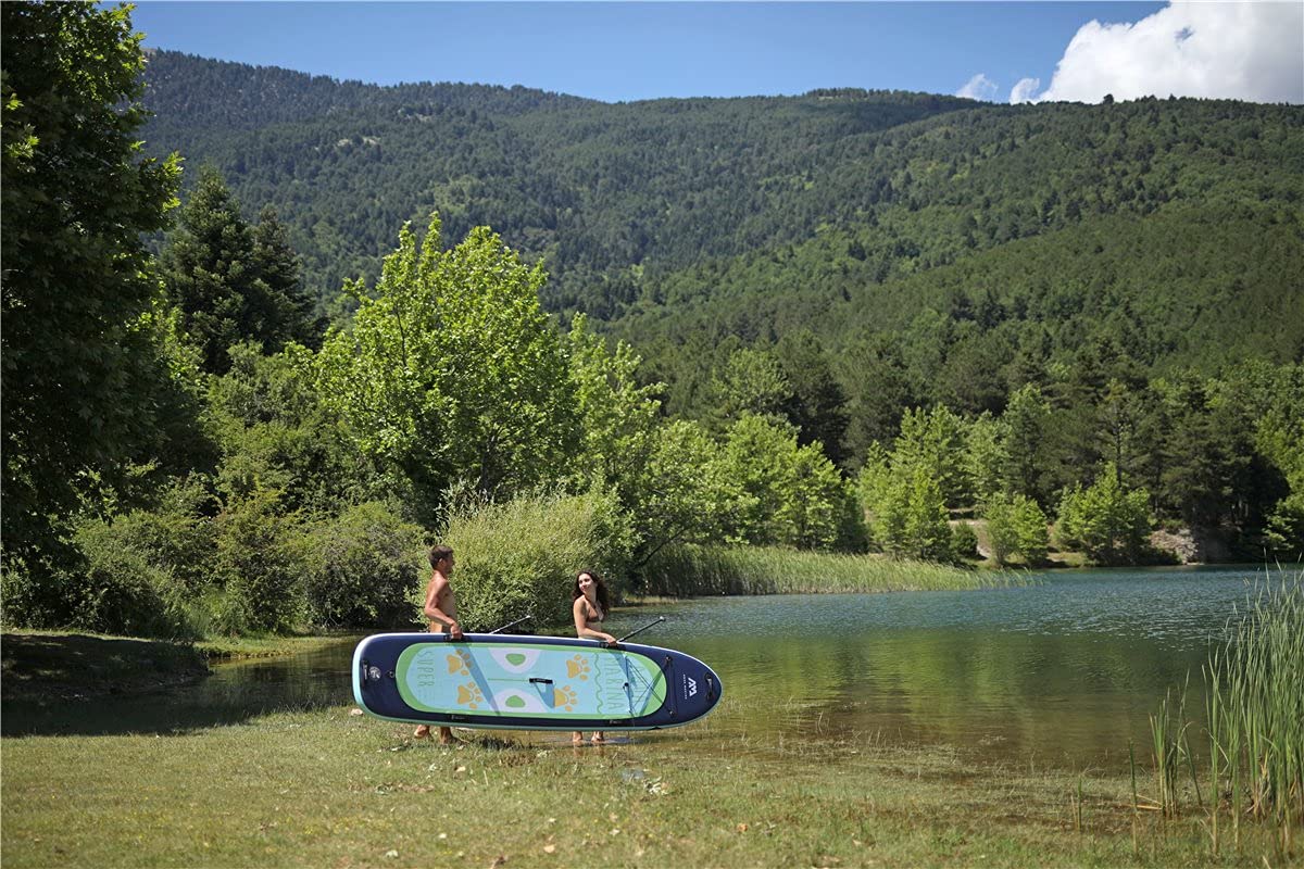 AQUA MARINA Mega Sup Super Trip Stand Up Paddle Surfboard Modell 2021 Board, 2 Stück Alu Paddel und Leash