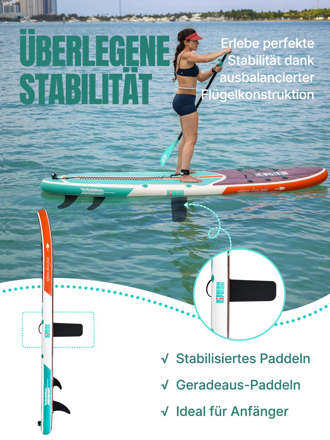 Niphean SUP Board 320cm für Erwachsene - Stand Up Paddle mit Zubehör Sitz 200kg Tragkraft 2 Personen alle Fähigkeitsniveaus