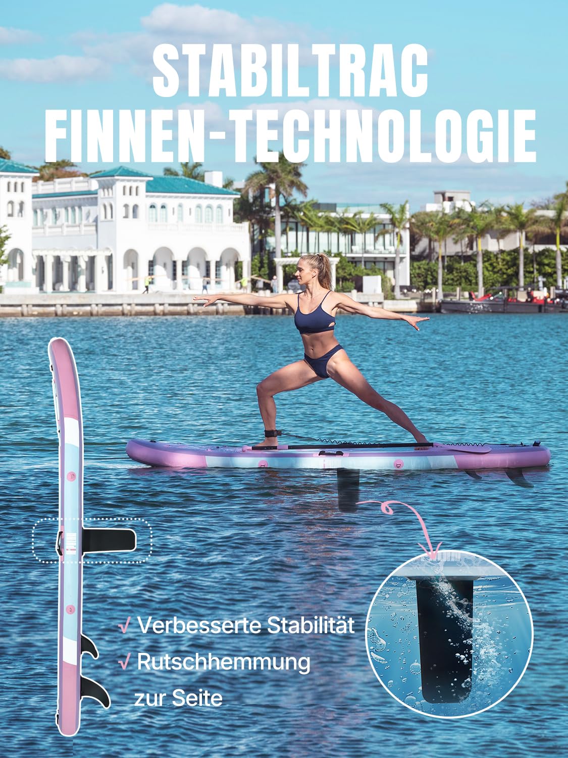 Niphean SUP Board 305cm mit Balancierflügel - Stand Up Paddle aufblasbar strapazierfähiges Zubehör Erwachsene Yoga multifunktional