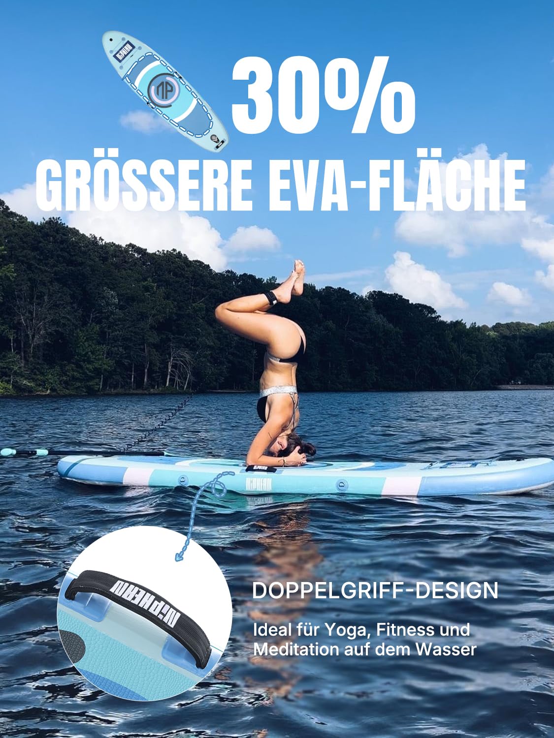 Niphean SUP Board 305cm mit Balancierflügel - Stand Up Paddle aufblasbar strapazierfähiges Zubehör Erwachsene Yoga multifunktional