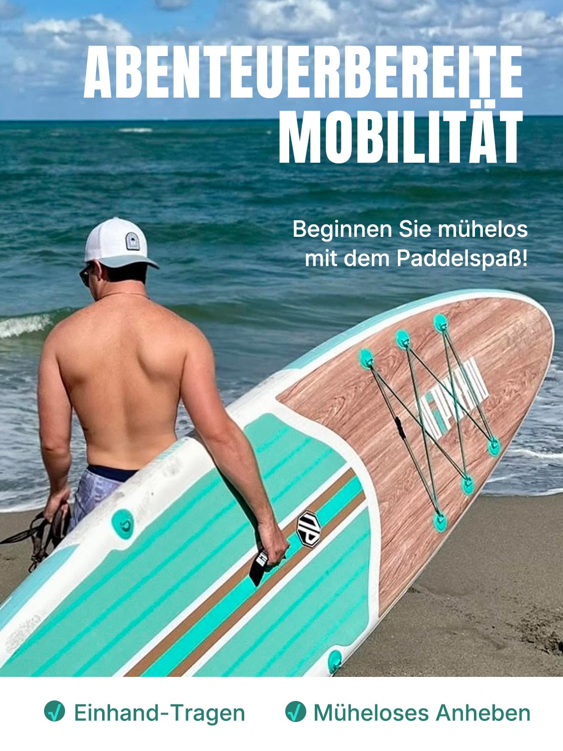 Niphean SUP Board 320cm für Erwachsene - Stand Up Paddle mit Zubehör Sitz 200kg Tragkraft 2 Personen alle Fähigkeitsniveaus