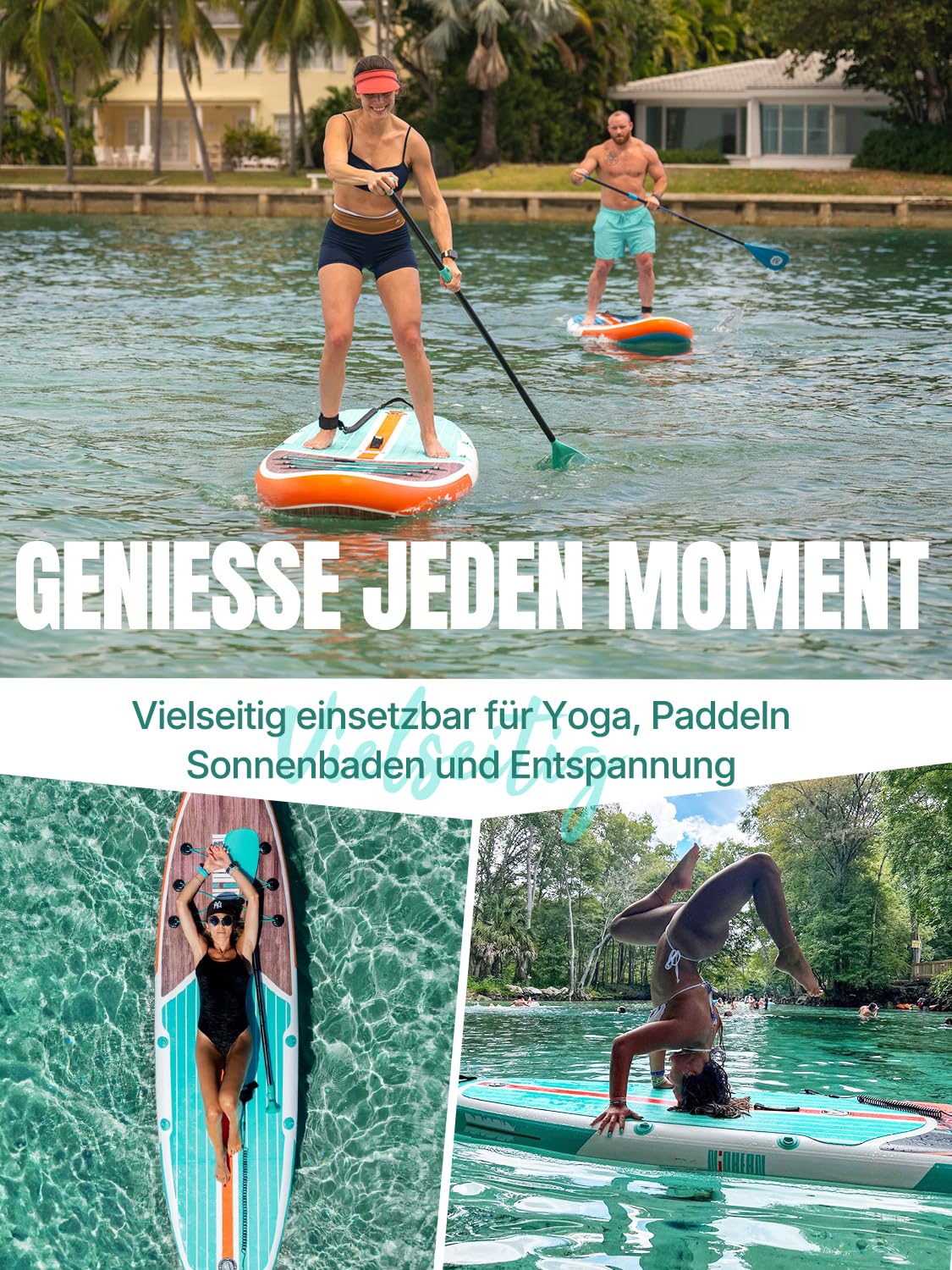 Niphean SUP Board 320cm für Erwachsene - Stand Up Paddle mit Zubehör Sitz 200kg Tragkraft 2 Personen alle Fähigkeitsniveaus
