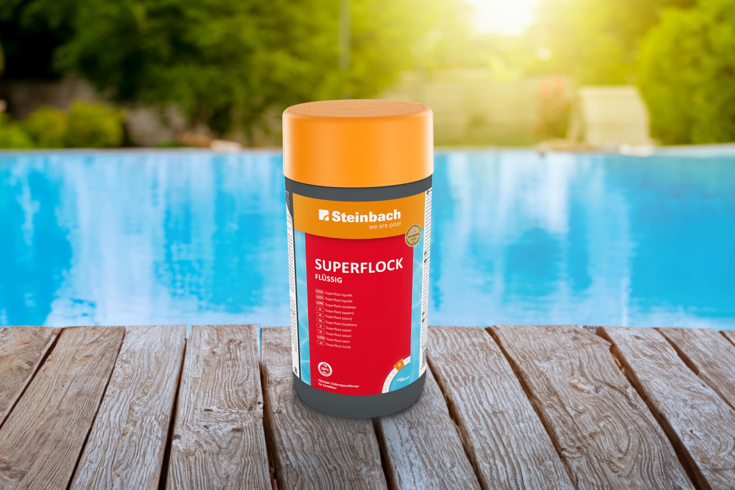 Steinbach Poolpflege Superflock flüssig, 1 l, Flockungsmittel, 0754301TD00