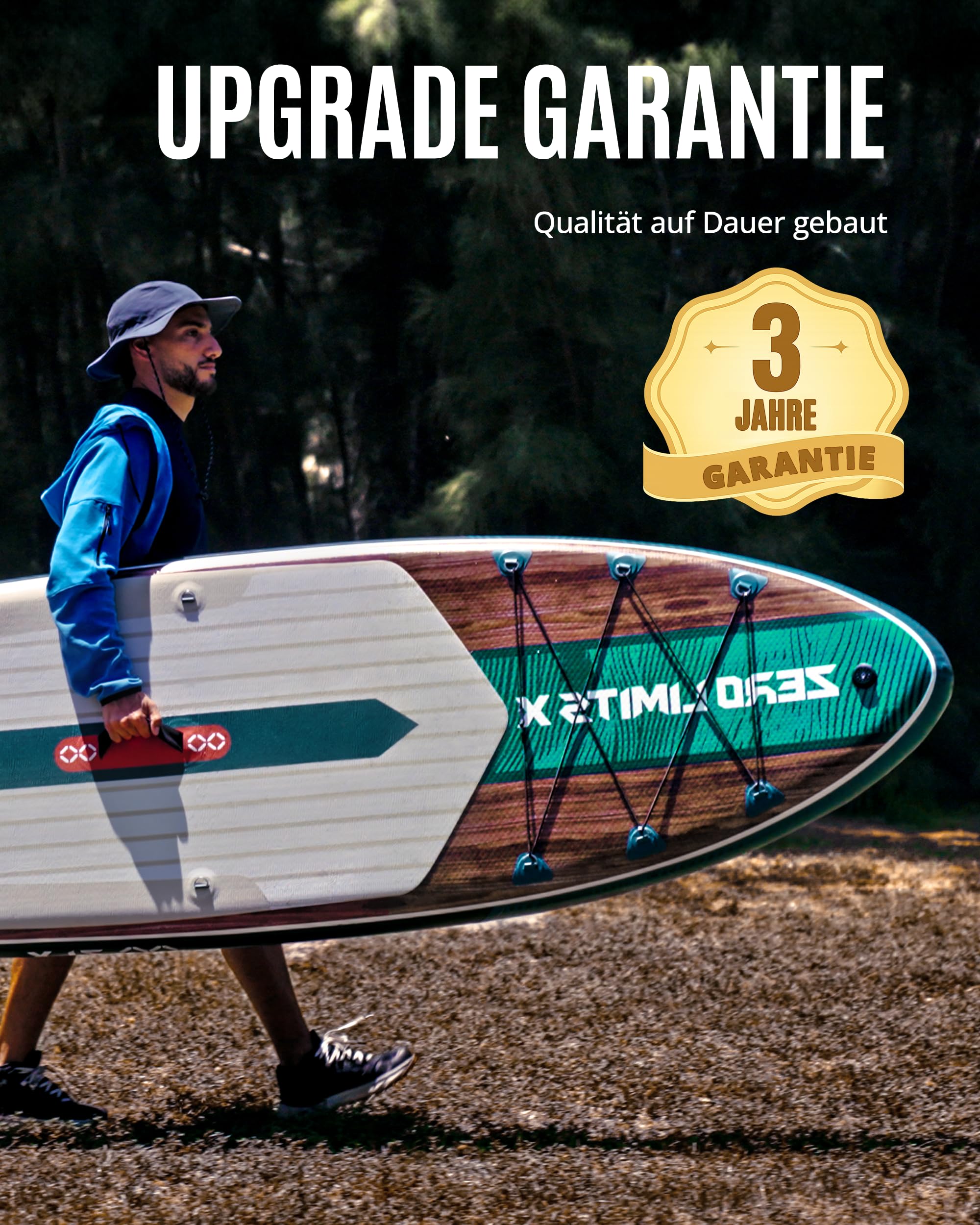 ZLX SUP Board mit Sitz 320cm - Aufblasbares Paddle Board für Erwachsene & Familien - Anfängerfreundlich - Anti-Rutsch Deck - Mit Pumpe