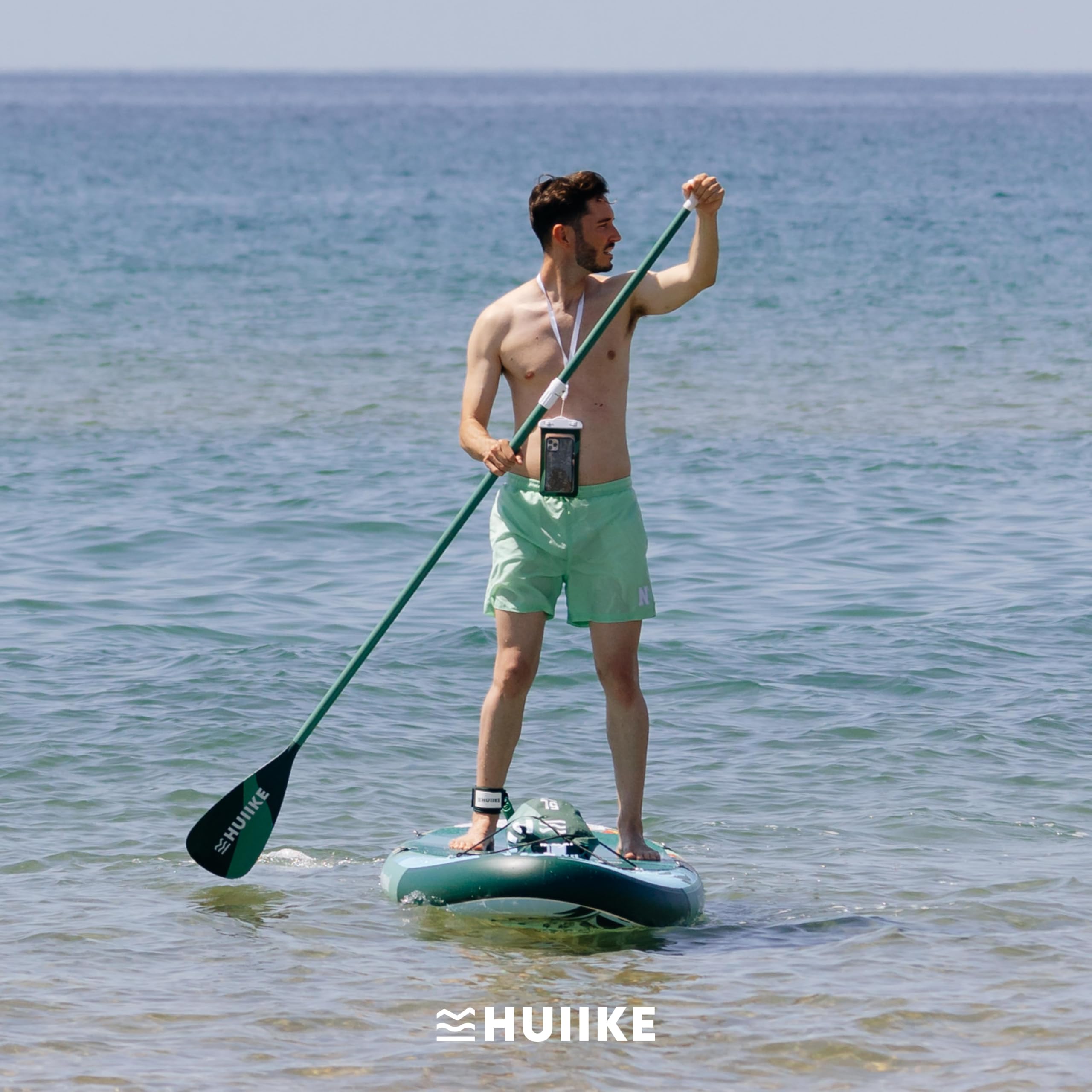 HUIIKE SUP Board aufblasbar mit Zubehör - 305x84x15cm - Belastbar bis 130kg - Hohe Stabilität - Inkl. Paddel, Finnen, Pumpe