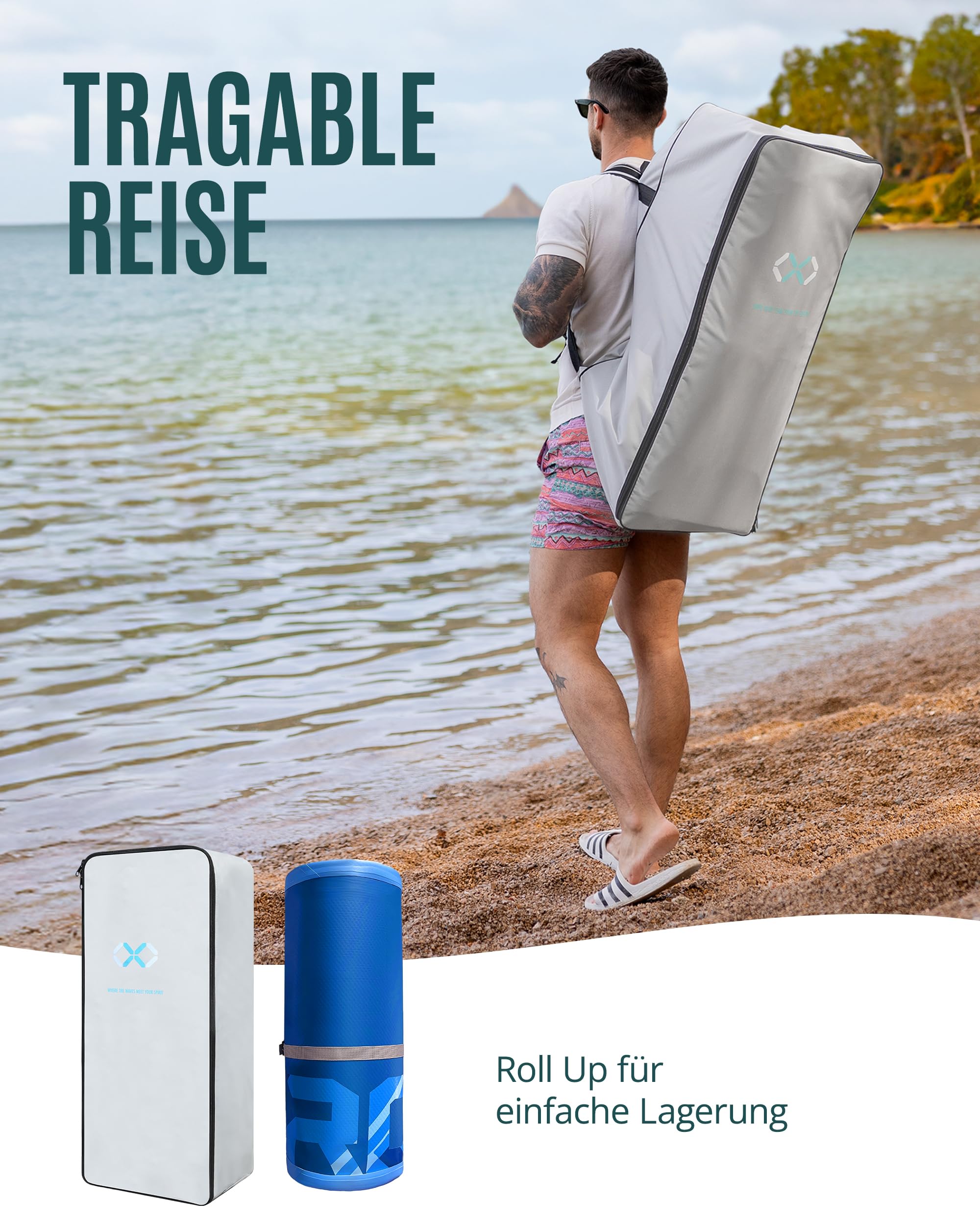 ZLX SUP Board 350cm Extra Groß mit Sitz - 550LB Tragfähigkeit - Anfängerfreundlich - Anti-Rutsch-Deck - Inkl. Pumpe & Paddle