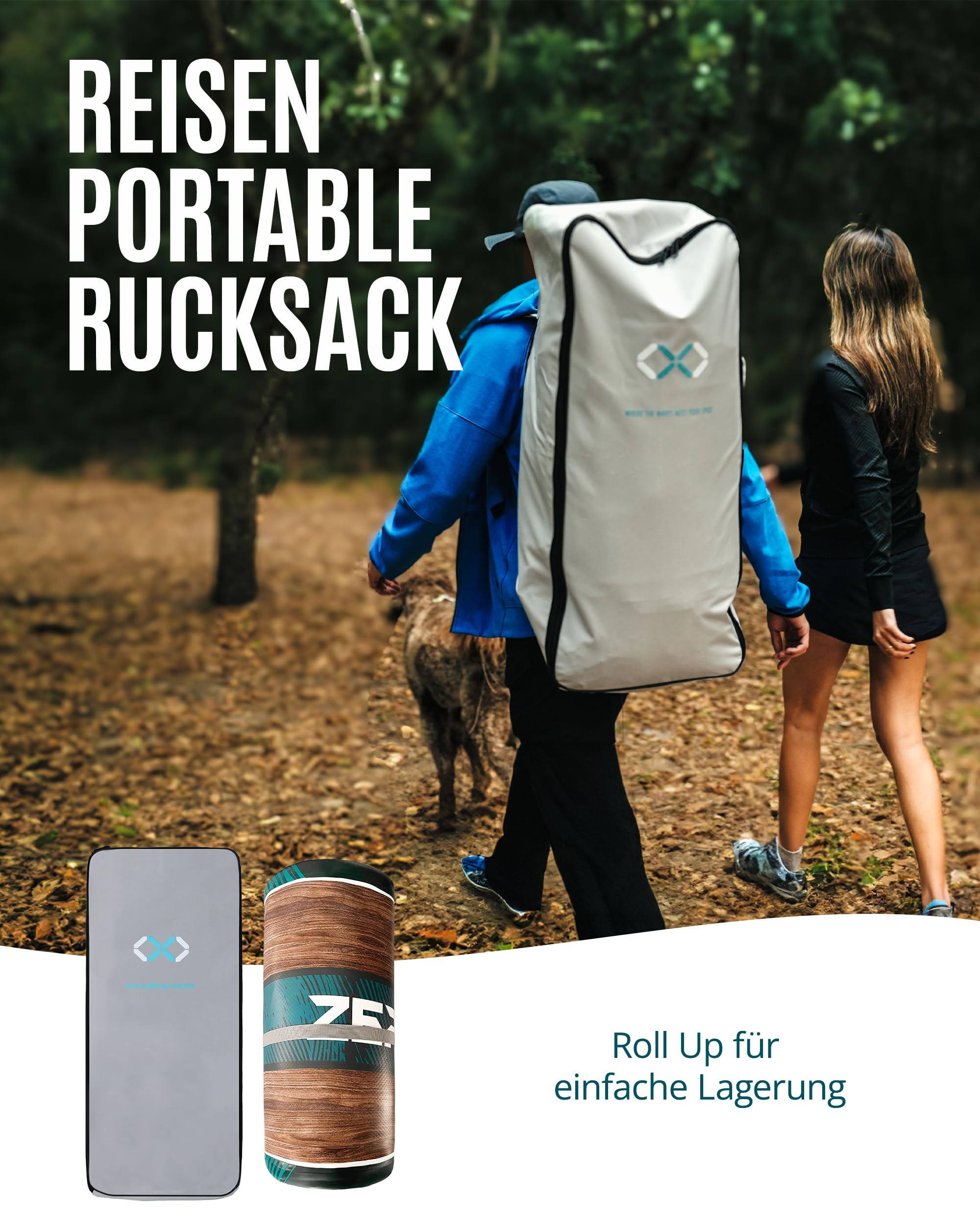 ZLX SUP Board mit Sitz 320cm - Aufblasbares Paddle Board für Erwachsene & Familien - Anfängerfreundlich - Anti-Rutsch Deck - Mit Pumpe