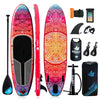 AISUNSS SUP Board 3m Premium Yoga iSUP - mit Zubehör rutschfeste Matte, wasserdichte Handytasche, Doppelhub-Pumpe, Alu-Paddel rot
