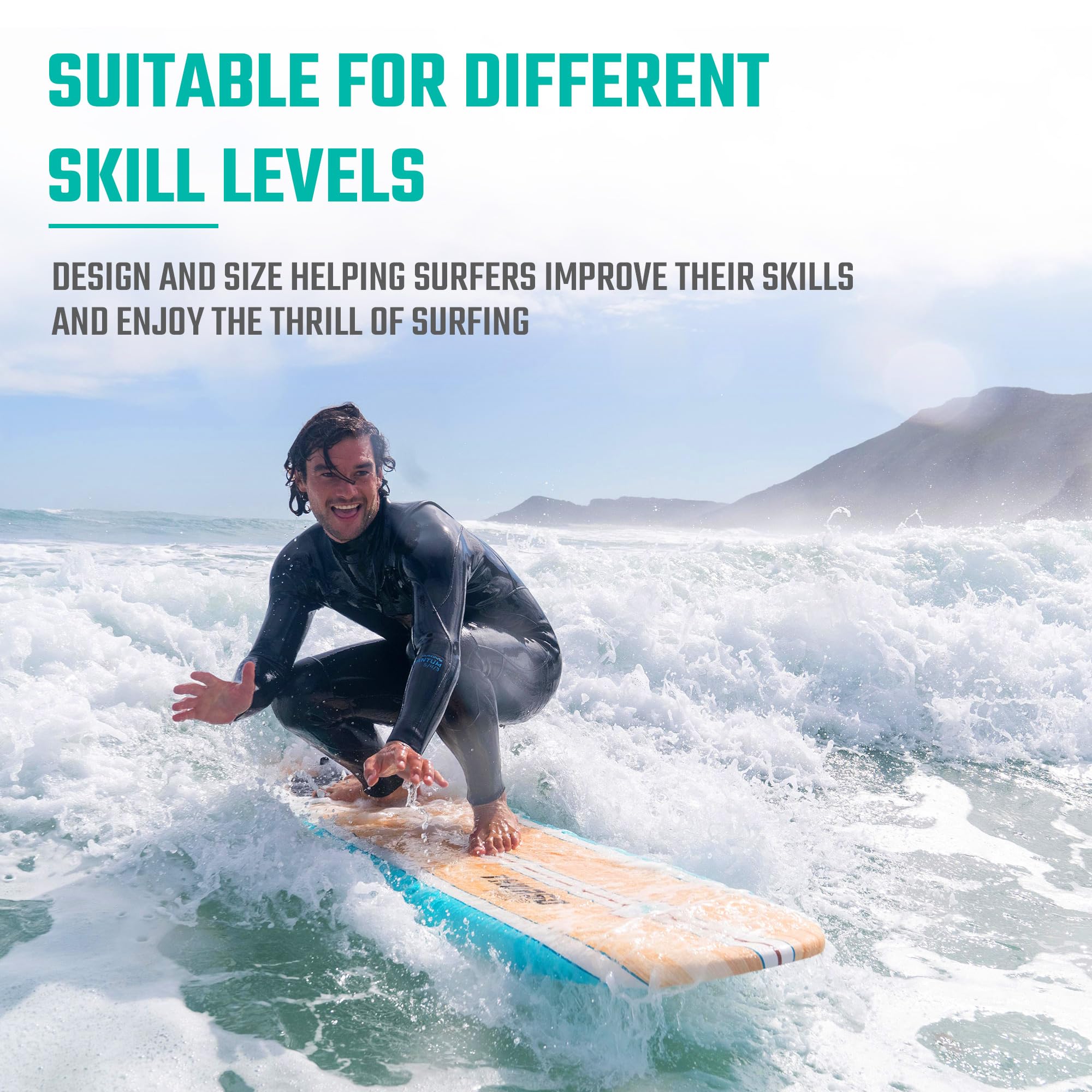 THURSO SURF Aero 2,1m Schaumstoff-Surfbrett für Anfänger - leichtes Shortboard Erwachsene Kinder, langlebig stabil Strandspaß Wassersport