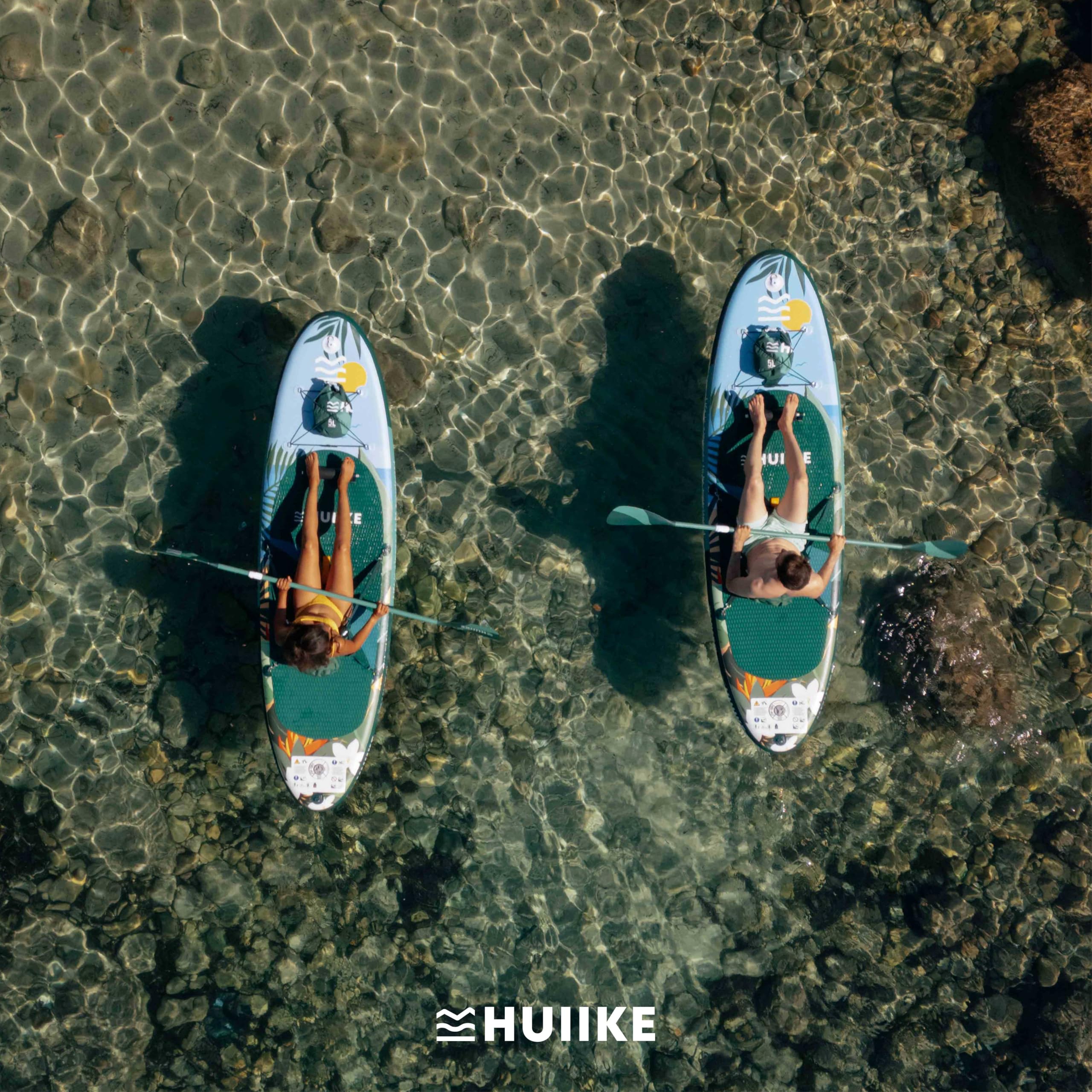 HUIIKE SUP Board aufblasbar mit Zubehör - 305x84x15cm - Belastbar bis 130kg - Hohe Stabilität - Inkl. Paddel, Finnen, Pumpe