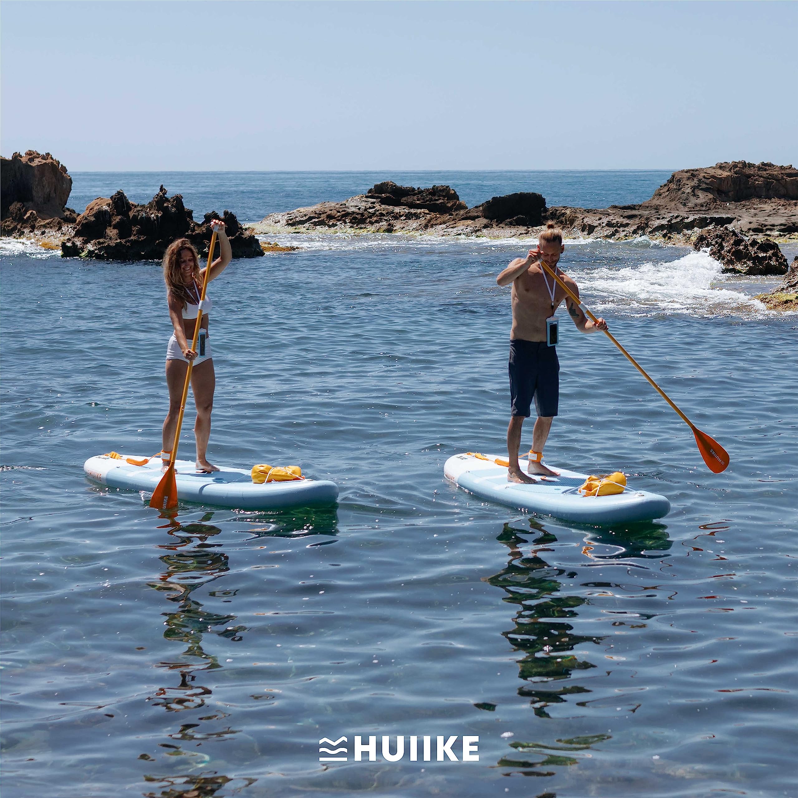 HUIIKE SUP Board 305cm aufblasbar komplett Set - Stand Up Paddle Zubehör Paddel Finnen Pumpe 130kg