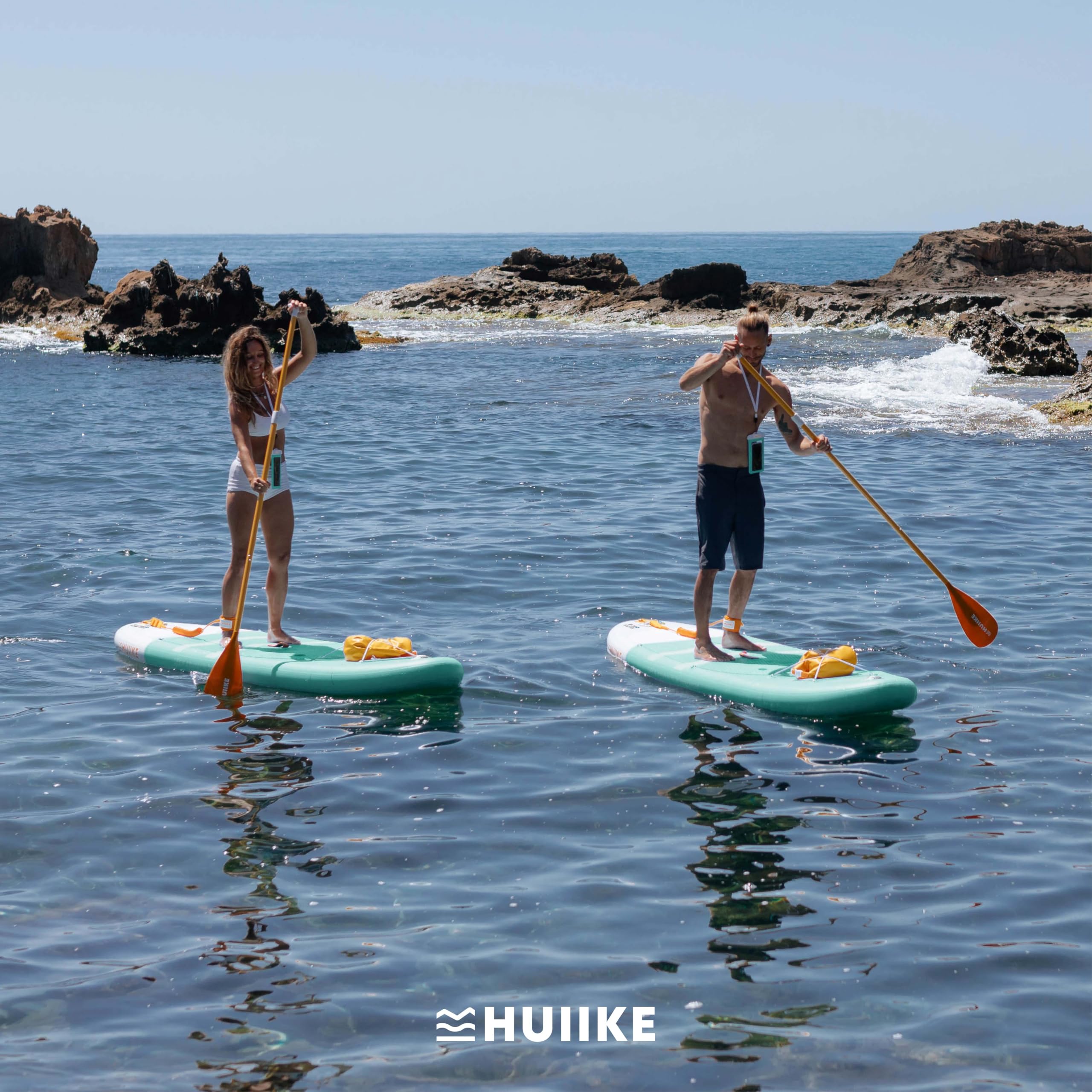 HUIIKE SUP Board 305cm aufblasbar komplett Set - Stand Up Paddle Zubehör Paddel Finnen Pumpe 130kg