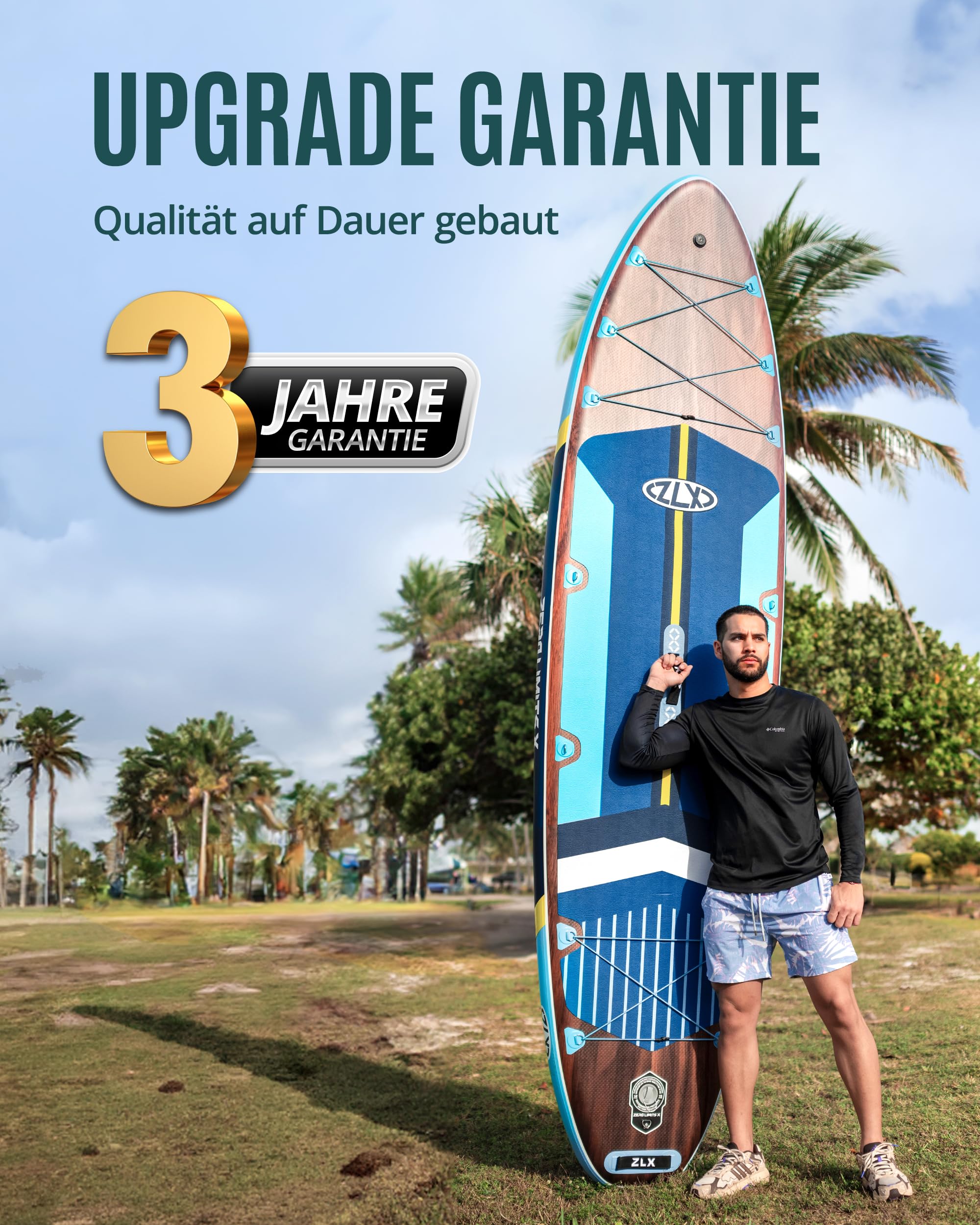 ZLX SUP Board 350cm Extra Groß mit Sitz - 550LB Tragfähigkeit - Anfängerfreundlich - Anti-Rutsch-Deck - Inkl. Pumpe & Paddle